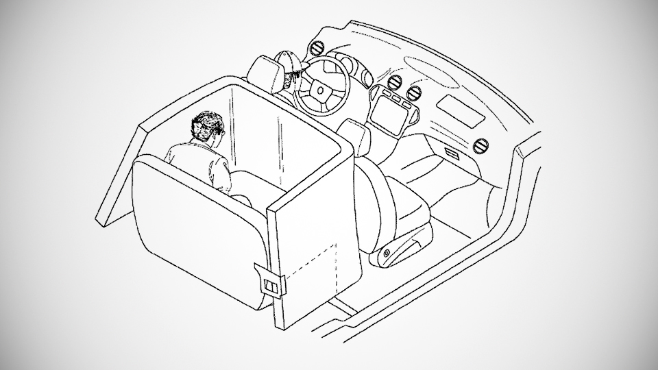 Ford придумал для пассажиров надувную клетку безопасности